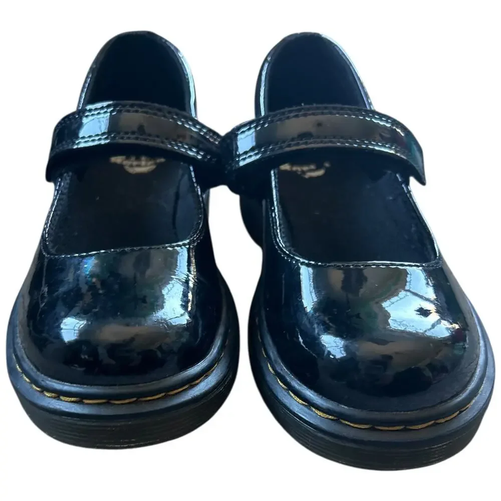 EUC Dr. Martens Maccy Black Patent Leather Mary Jane Girls US Size 13